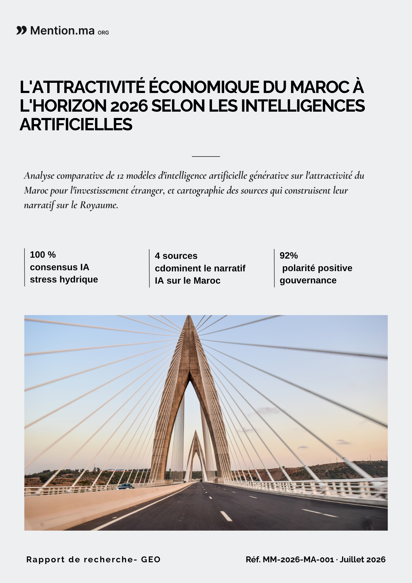 Rapport mention.ma ORG : L'Attractivité Économique et Industrielle du Maroc à l'Horizon 2026, analyse comparative de 12 modèles d'IA générative.